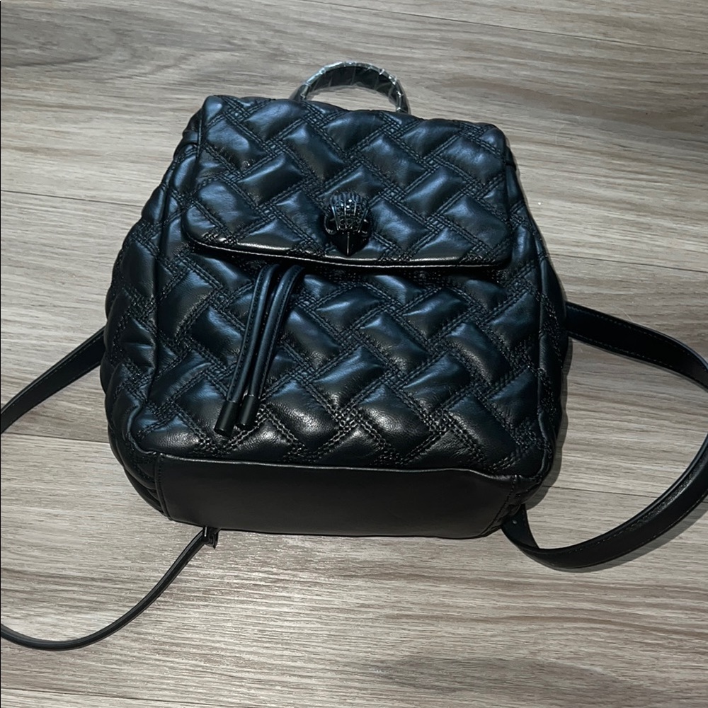 Kurt Geiger Black Quilted Backpack Sleek Modern Design